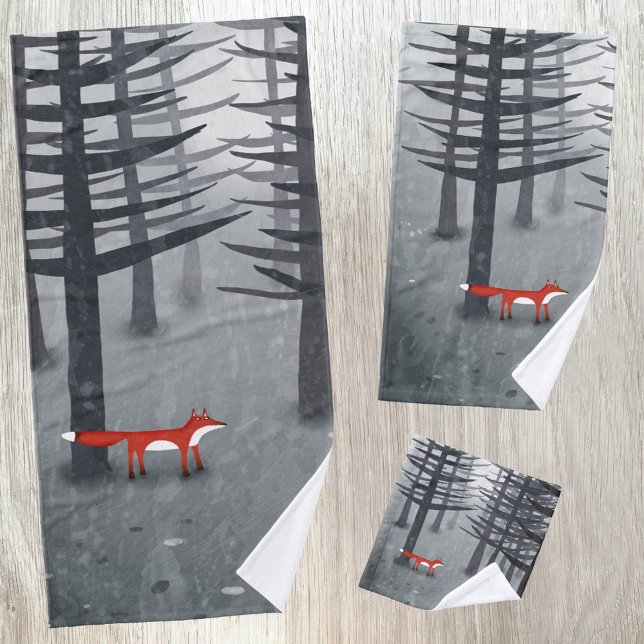 The Fox and the Forest Bath Towel Set (The fox and the forest wildlife woodland themed towel set)