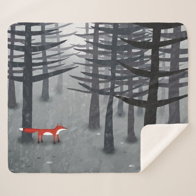 The Fox and the Forest Sherpa Blanket (Front (Horizontal))