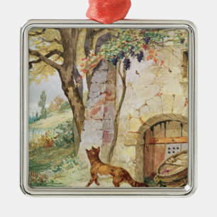 The Fox and the Grapes, illustration for Metal Tree Decoration