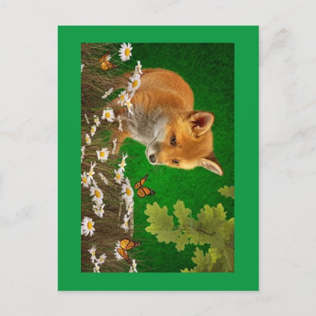 The fox and the Monarch Holiday Postcard (Front)