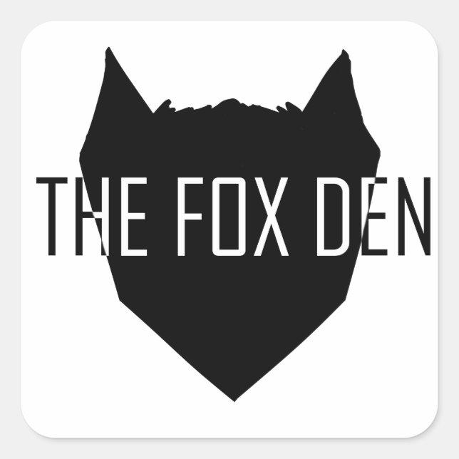 "The Fox Den" Square Sticker (Front)