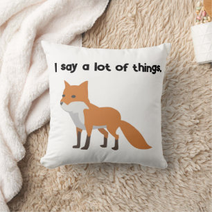 The Fox Says… Funny Internet Meme Cartoon Design Cushion
