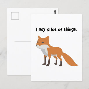 The Fox Says… Funny Internet Meme Cartoon Design Postcard