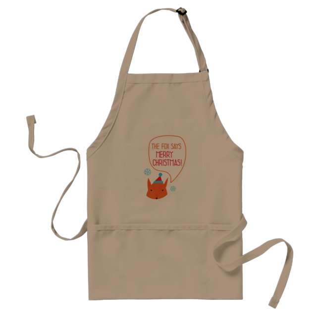 The Fox says Merry Christmas! Standard Apron (Front)
