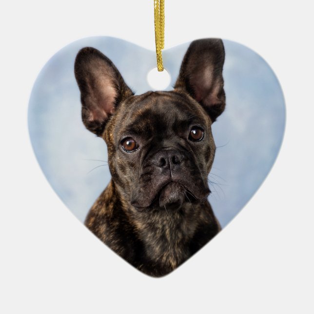 The French Bulldog Ceramic Tree Decoration (Front)
