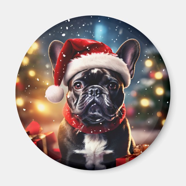 The French Bulldog Christmas Magnet (Front)