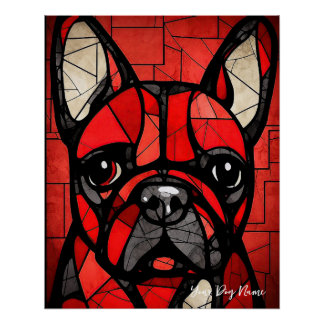 The French Bulldog Dog, Red and Black 002 - Ulises Poster