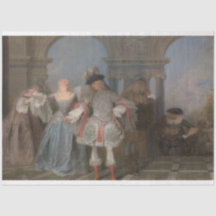 The French Comedians Decoupage Paper