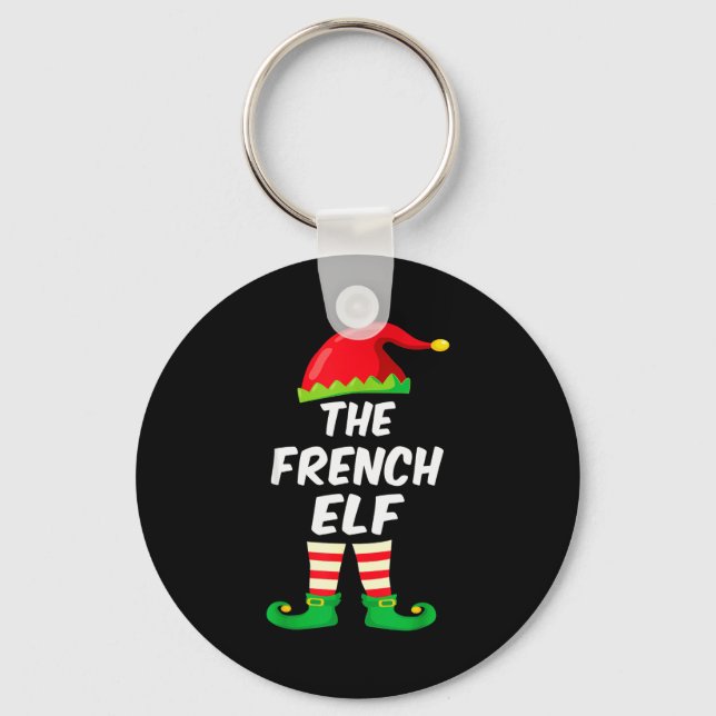 The French Elf Family Matching Funny Christmas Cos Key Ring (Front)