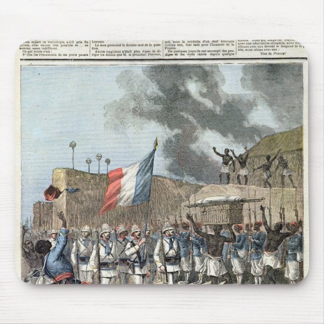 The French Flag Entering Abomey Mouse Pad (Front)