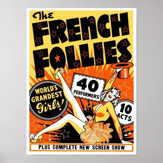 The French Follies, 1930. Vintage Pinup Poster (Front)