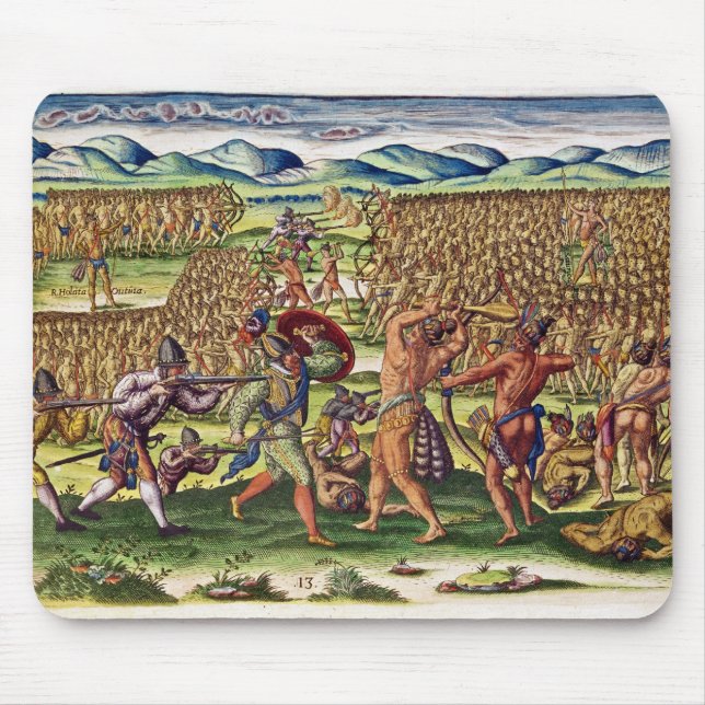 The French Help the Indians in Battle Mouse Pad (Front)