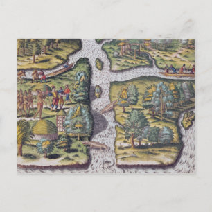 The French left at Fort Charles suffering Postcard