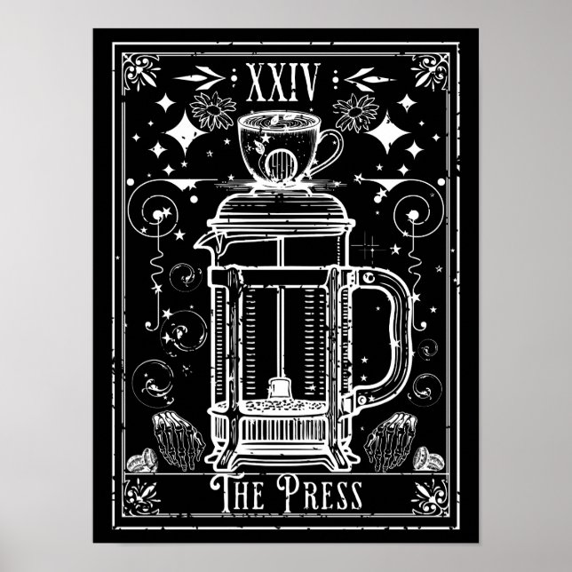 The French Press Coffee Tarot Card Poster (Front)