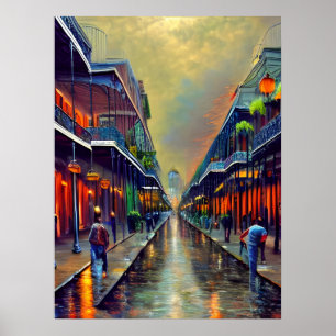 The French Quarter Digital Art Painting Poster