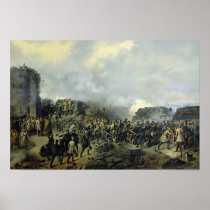 The French-Russian battle at Malakhov Kurgan Poster