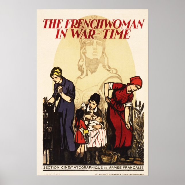 The French Women in War Time War Propaganda Film Poster (Front)