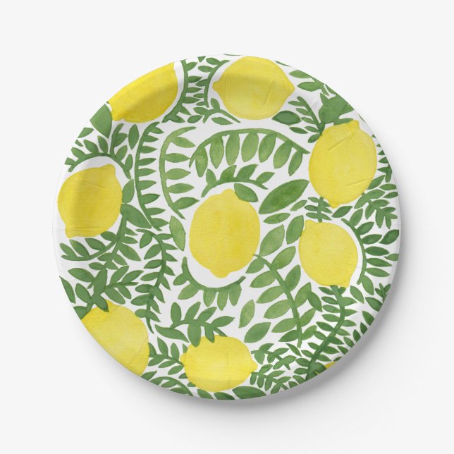 The Fresh Lemon Tree Paper Plate (Front)