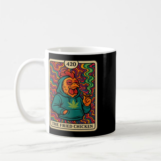 The Fried Chicken Funny Stoner Weed Smoking Graphi Coffee Mug (Left)