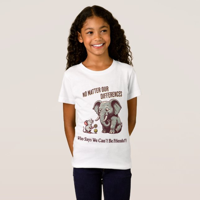 The Friendly Elephant and Mouse T-Shirt (Front Full)