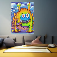 The friendly monster | AI Art Poster