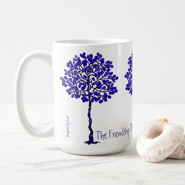 The Friendship Tree - Blue and White Mug (With Donut)