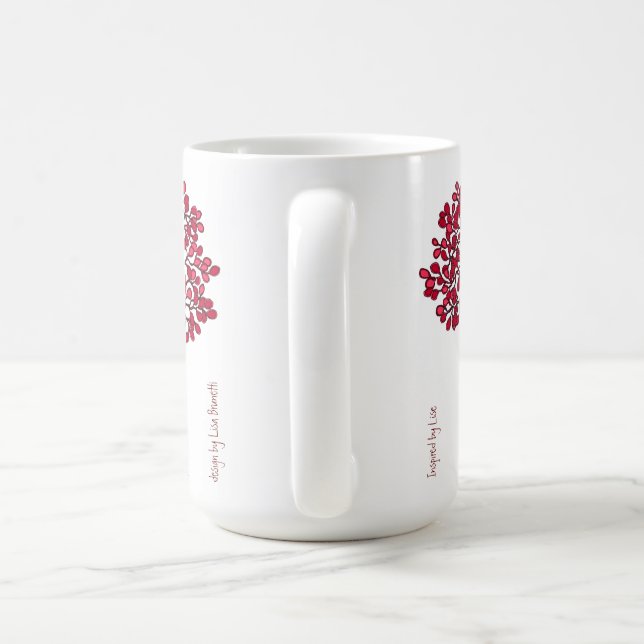 The Friendship Tree - Cranberry and White Mug (Handle)