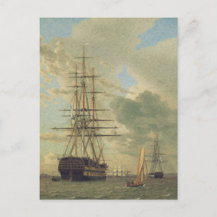 The Frigate at Anchor in the Roads Postcard