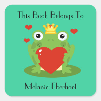 The Frog Prince Bookplate Square Sticker