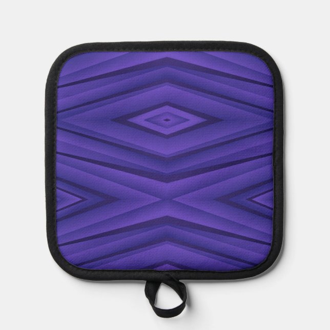  The front shows a purple geometric pattern Pot Holder (Front)
