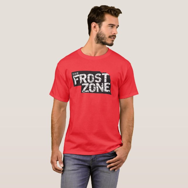 The Frost Zone. Nebraska Football  (Red Shirt) T-Shirt (Front Full)