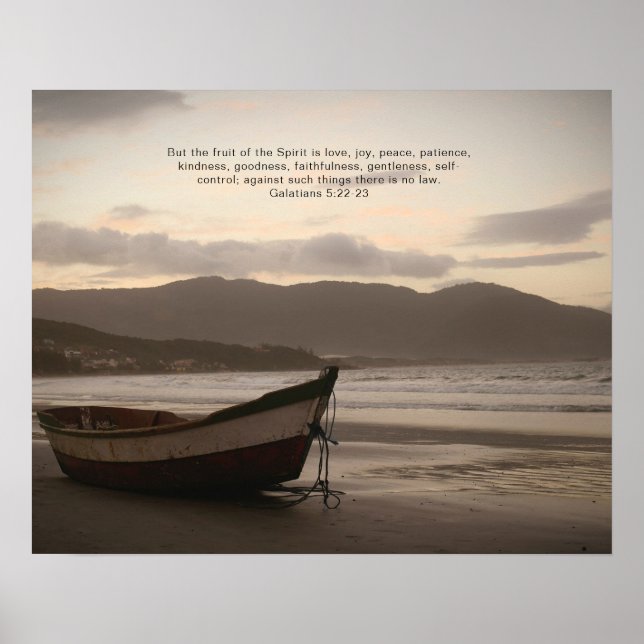 The Fruit of the Spirit Bible Verse Boat Poster (Front)