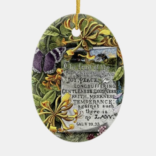 The Fruit Of The Spirit Ceramic Tree Decoration (Front)