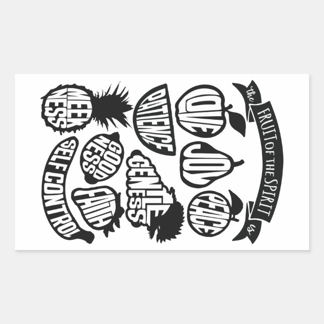 The Fruit of the Spirit - Christian Rectangular Sticker (Front)