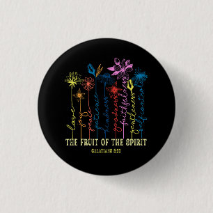 The Fruit Of The Spirit Galatians 5 22 Floral Chri 3 Cm Round Badge