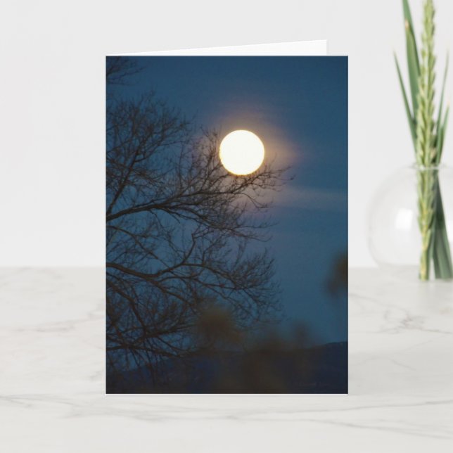 The Full Cold Supermoon Folded Holiday Card (Front)