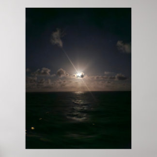 The full moon at sea poster