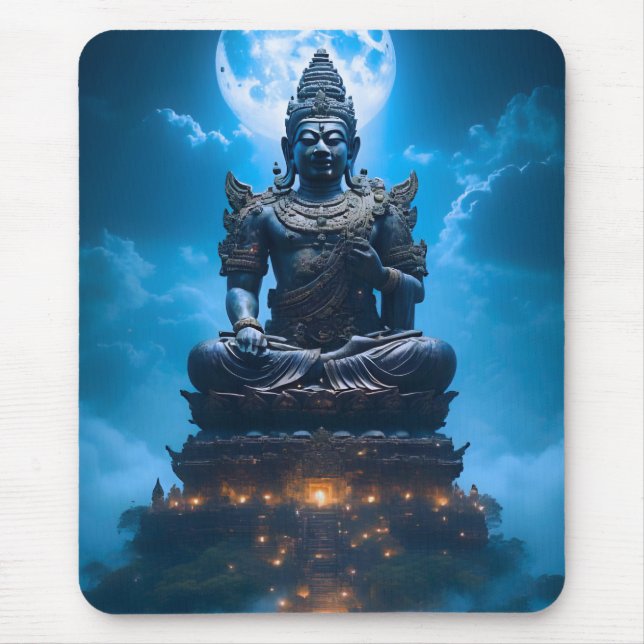 The Full Moon Light of the Buddha Mouse Pad (Front)