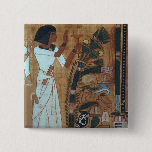 The Fumigation of Osiris, page from the Book of th 15 Cm Square Badge (Front)
