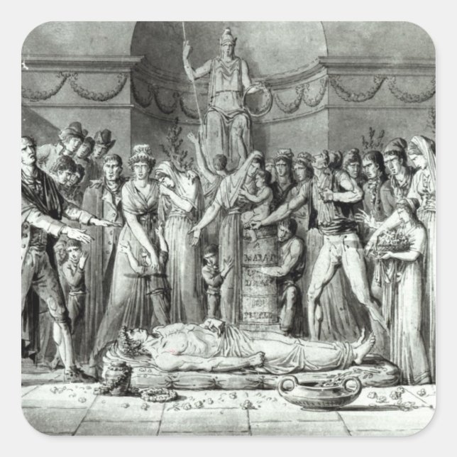 The Funeral of Jean Paul Marat Square Sticker (Front)