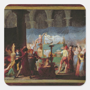 The Funeral of Marat in the Ancient Church Square Sticker