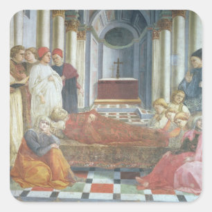 The Funeral of St. Stephen, detail from the cycle Square Sticker