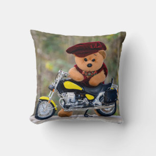 The funny biker teddybear  - cushion