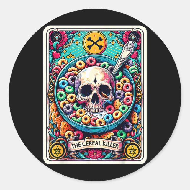 The Funny Tarot Card Classic Round Sticker (Front)