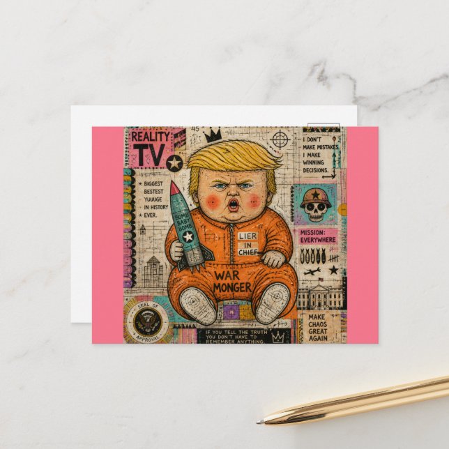 The Funny Toddler President Postcard (Front/Back In Situ)