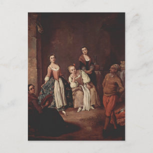 The furlana (Venetian dance) by Pietro Longhi Postcard