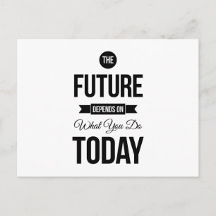 The Future Inspirational Quotes White Postcard