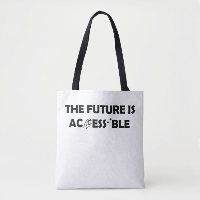 The Future Is Accessible ASL Sign Language Braille Tote Bag (Front)
