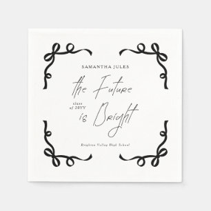 The Future is Bright Bow Script Graduation Party Napkin