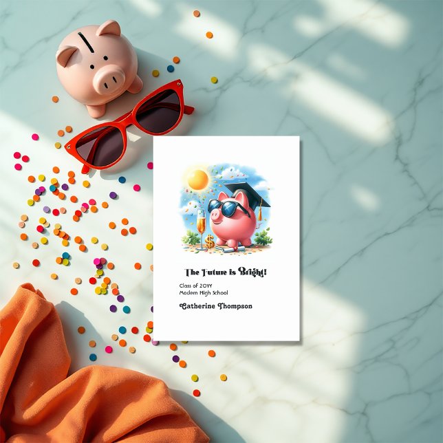 The Future is Bright Finance Graduation Photo Announcement (The Future is Bright Finance Graduation Photo Announcement)